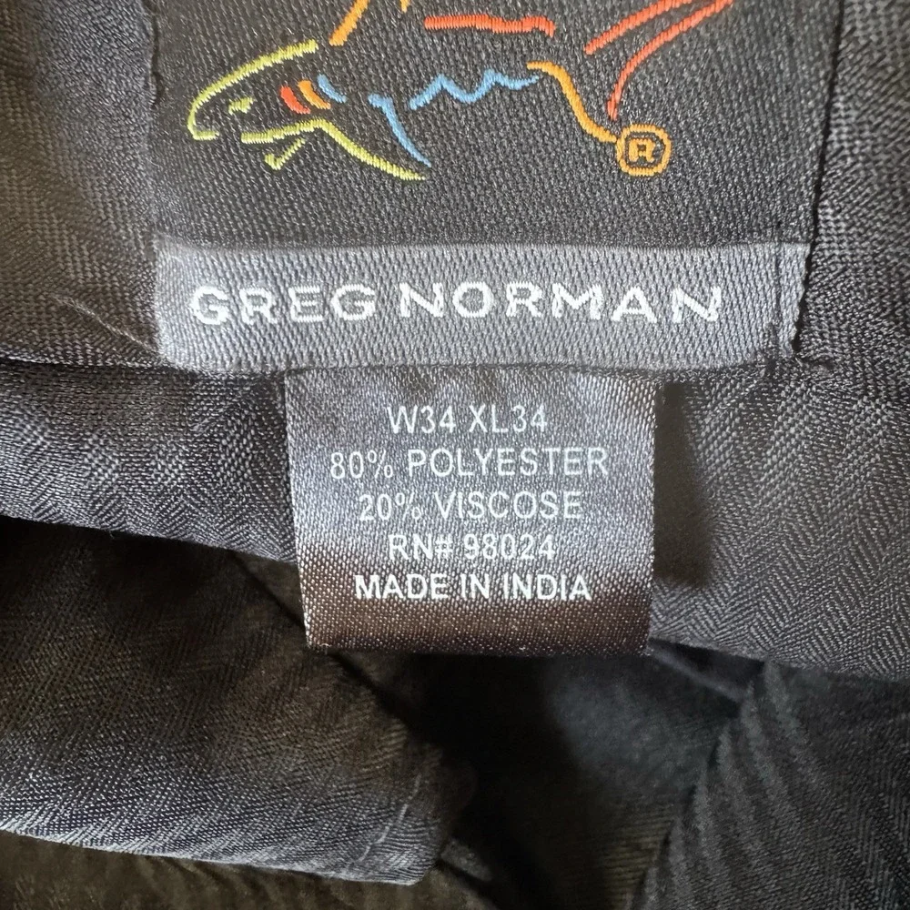 NWT Greg Norman Charcoal P4LM10 Slim‎ Fit Flat Front Dress Pants Men's 34 x 34